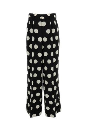 Junya Watanabe Black White Polka Dot Wide-Leg Pants