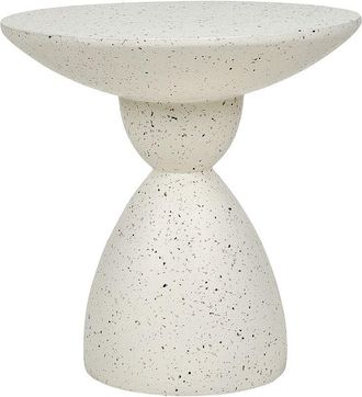 Beliani Side Table CAFFI White Terrazzo