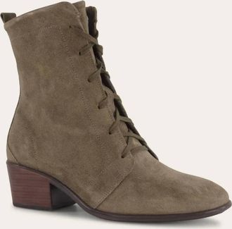 Naot Womens Majesty Tie Boots - Medium In Oily Olive Suede