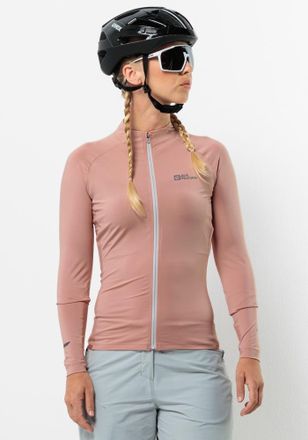 Jack Wolfskin Fahrradjacke JACK WOLFSKIN GRAVEX FZ L/S W, Damen, Gr. XXL (48), rosa (rose, dawn), OBERSTOFF: 82% POLYESTER, 18% ELASTHAN; LINING: 100% POLYESTER, Ja
