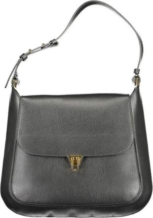 Coccinelle Stijlvolle Leren Handtas met Draaislot - Dames - Schoudertassen - Zwart - ONE Size - Tassen