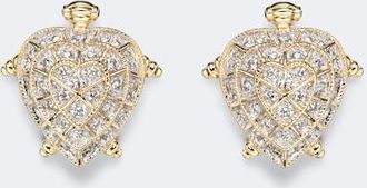 Yvonne L&eacute;on Yvonne L&eacute;on Pendientes Tortue Coeur de oro de 9 ct con diamantes