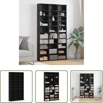 vidaXL vidaXL Mobile per musica - Mobile per CD Rovere Nero 101 x 23 x 177,5 cm Legno multistrato