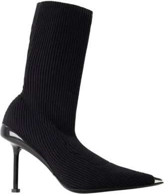 Alexander McQueen Leather boots - Dames - Laarzen met Hak - Zwart - 40 EU - Leer - Schoenen