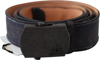 Ermanno Scervino Blauwe Leren Ratchet Buckle Riem