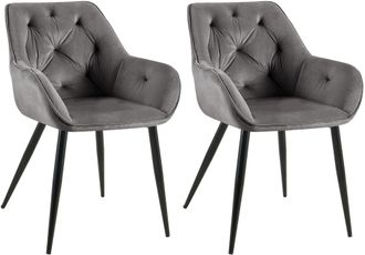 Clp Clp - Set De 2 Sillas Para Sal&oacute;n Cassis En Terciopelo Gris Oscuro Terciopelo