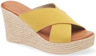 Cordani Braylin Espadrille Wedge Sandal in Mango Suede at Nordstrom, Size 6.5Us