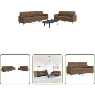 vidaXL vidaXL Divano in tessuto - Set di Divani 2 pz Marrone in Tessuto