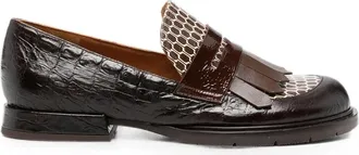 Chie Mihara Jeluse Croc-effect Fringed Loafers