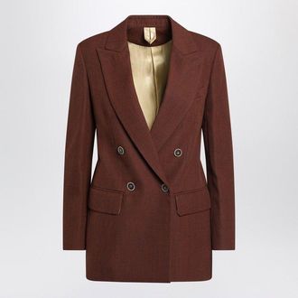 Max Mara Womens Earth-tone Jacket In Wool Grain De Poudre - Brown - Size EU 34 (Womens)