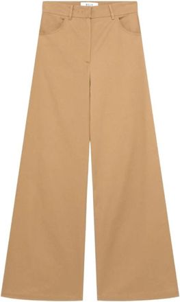 Msgm Wijde Broek - Dames - Wijde Broeken - Beige - S - Nylon - Broeken