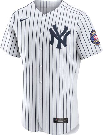 Nike Mens MLB New York Yankees (Derek Jeter) Authentic Baseball Jersey in White | 8900NK1HQD5-X3A