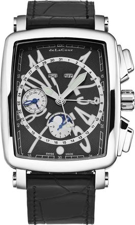 deLaCour ViaLarga Chronograph Automatic Black Dial Mens Watch WAST1026-BLK