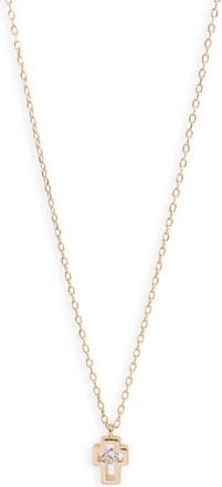 Argento Vivo Mini Cross Pendant Necklace in Gold at Nordstrom
