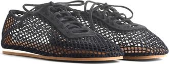 Forte_Forte Derbies Plates - Dames - Veterschoenen - Zwart - 37 EU - Katoen - Schoenen
