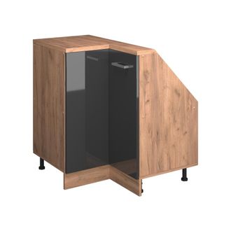 Vicco Armario Para Techo Inclinado Armario De Esquina Rion, Antracita Brillo Intenso/roble Dorado El&eacute;ctrico, 75.6 X 81.6 Cm Con 1 Puerta, Vicco