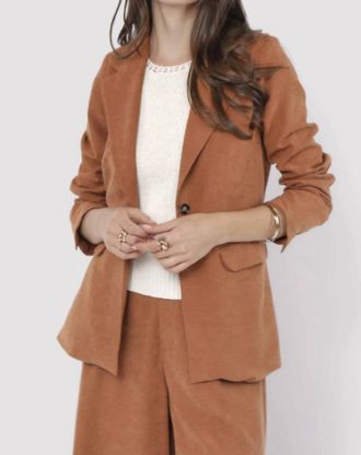 Sadie & Sage Sun Down Blazer In Rusty Brown