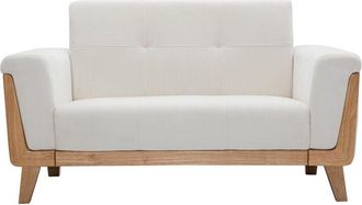 Miliboo Miliboo - Sofá escandinavo 2 plazas blanco patas madera fjord