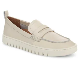 Vionic Womens Uptown Loafer In Cream Leather