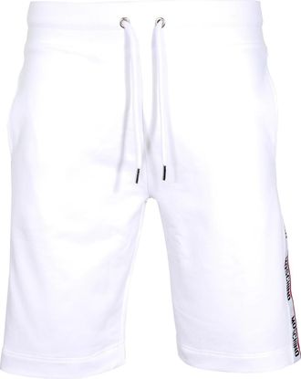 Moschino Mens Side Stripe Logo Shorts In White