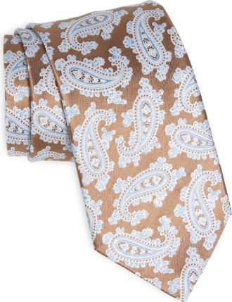 David Donahue Paisley Silk Tie in Dune at Nordstrom