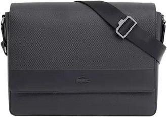 Lacoste Chantaco Messenger - Heren - Schoudertassen - Zwart - ONE Size - Leer - Tassen