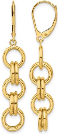 Diamond2Deal 14K Yellow Gold Circle Links Drop Dangle Earrings
