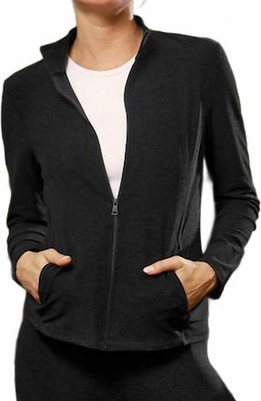 Beyond Yoga Spacedye On The Go Mock Neck Jacket In Black