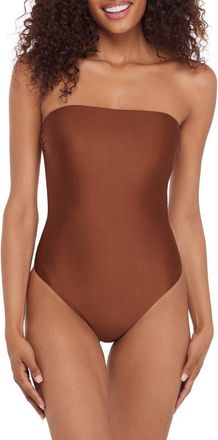 Steve Madden Open Back One-Piece Swimsuit in Oak Brown at Nordstrom, Size X-Large