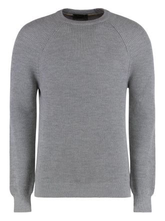 Moorer ribbed crew-neck sweater - men - Wool - 50 - Grey