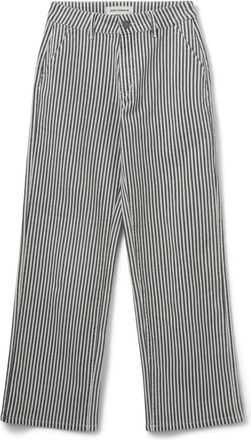 Sofie Schnoor Zwart Gestreepte Wijde Pijp Jeans - Dames - Straight fit broeken - Grijs - M - Katoen - Broeken