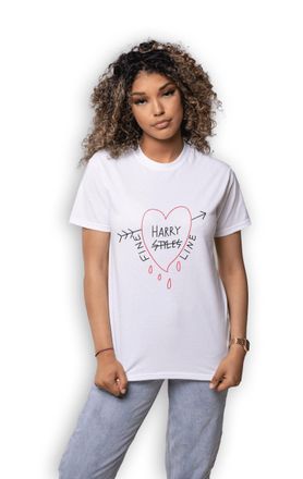 Generic Fine Red Heart Arrow Line Harry 1D Direction Styles One Tee Top Tshirt Mens Womens Unisex Ladies Gift XS S M L XL XXL 6 8 10 12 14 16 18 20 22 Short S