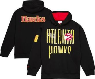 Mitchell & Ness Mens Mitchell & Ness Black Atlanta Hawks Hardwood Classics OG 2.0 Pullover Hoodie at Nordstrom, Size Large