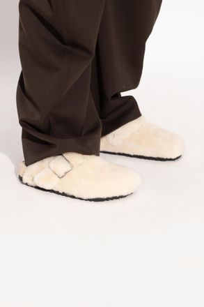 Birkenstock Boston 1774 Shearling Mules, Womens, Cream