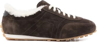 Santoni Su&egrave;de lammy sneakers - Bruin