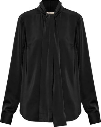 Michael Kors Camicia in raso con fiocco - - Blouses & Shirts - Donna - Nero - XS