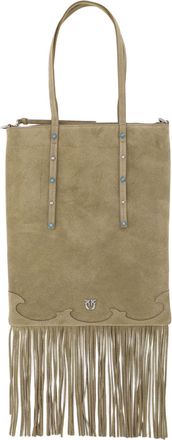 Pinko Suede Shopping Bag With Fringes