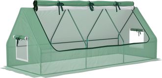 OUTSUNNY Portable Small Polytunnel with Mesh Windows - 240x90x90cm | TJ Hughes Dark Grey
