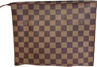 Louis Vuitton Pre-owned Clutch Bag / Pouch / Wash Bag - Dames - Vintage Clutch - Bruin - ONE Size - Vintage