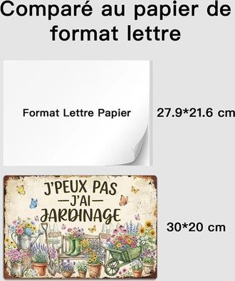Generic Targa In Alluminio 20x30 Cm jpeux Pas Jai Jardinage, Pannello In Metallo Vintage Fiori Farfalle, Decorazione Murale Giardino Serra Riparo, Stile Campa