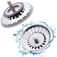 OEM Tap&oacute;n De Fregadero De Cocina De Acero Inoxidable De 2 Piezas, Colador Universal De 84 Mm Para Fregadero De Cocina, Rejilla De Acero Inoxidable Para Fr