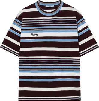 Prada T-Shirts, female, Multicolor, Size: XS Oversized Striped Jersey T-shirt