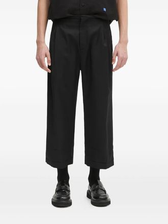 Ader Error pleat-detailed cuffed trousers - unisex - Wool - L - Black