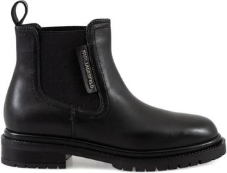 Karl Lagerfeld Chelsea laarzen met elastisch vlak - Zwart