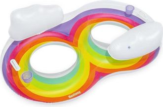 Trade Shop Trade Shop - Poltrona Gonfiabile Doppia Rainbow Dream 186x116 Cm Maniglie Portalattine 43648
