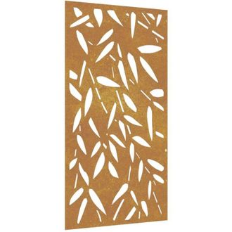 vidaXL Adorno De Pared Jard&iacute;n Acero Corten Dise&ntilde;o Hoja Bamb&uacute; 105x55 Cm Vidaxl