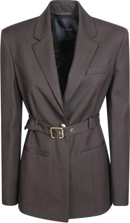 Pinko Dark Grey Notched Lapel Blazer