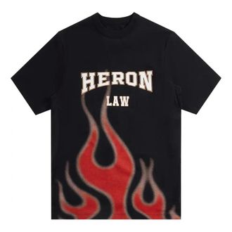 Heron Preston SS23 Heron Law Flames T-Shirt Black HMAA032S23JER0071025