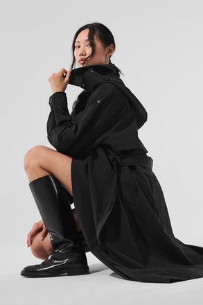 Alo | Daybreak Long Coat in Black, Size: Medium/Large