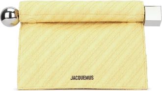Jacquemus La Pochette Rond Carr&eacute; - Dames - Clutches - Geel - ONE Size - Katoen - Tassen